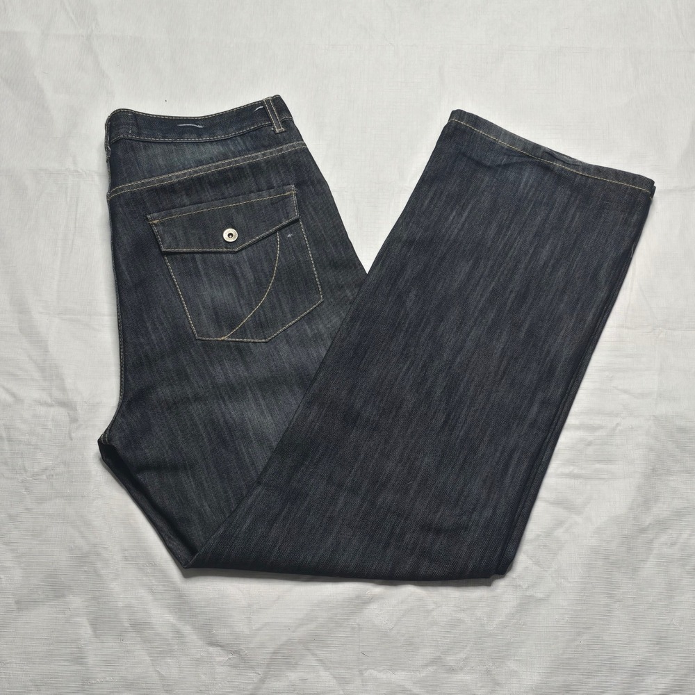 Paperdenim&cloth Mens Dark Wash Straight Leg Jeans MNDFLAPJN Size 36 Indigo